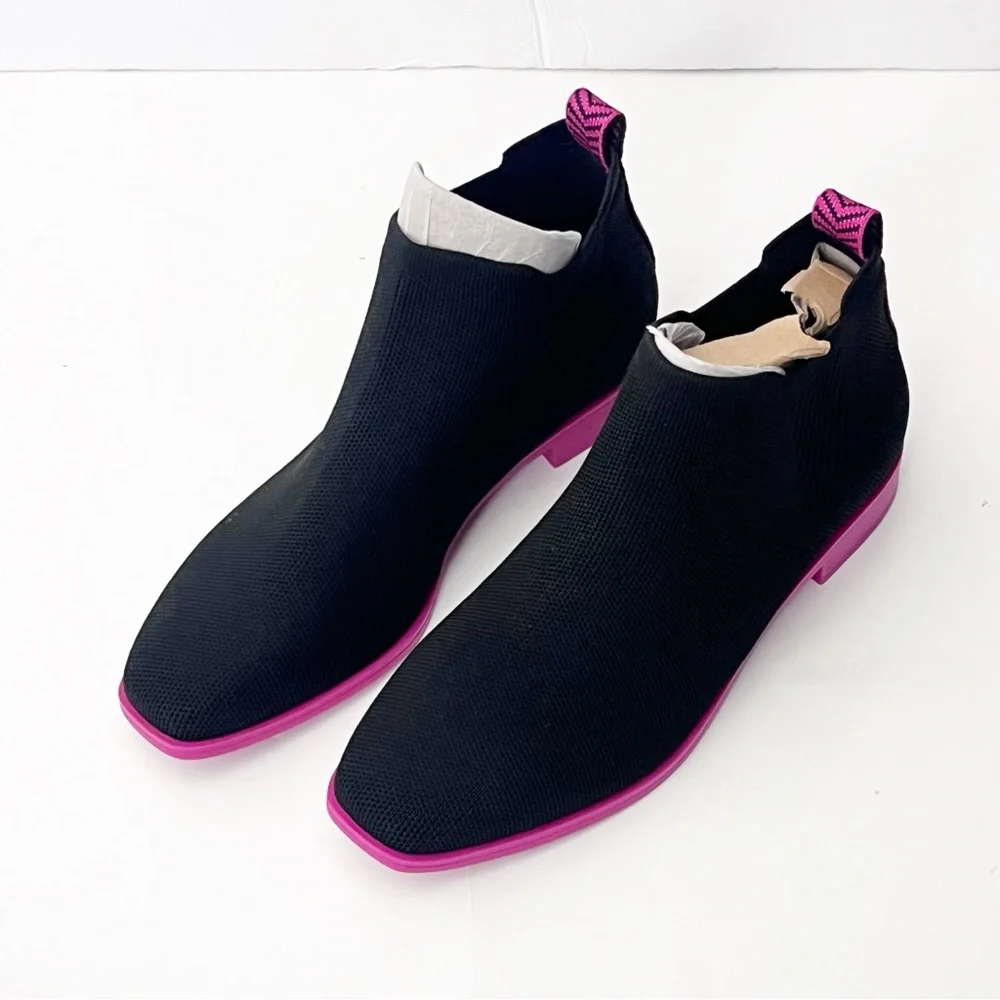 VIVAIA Ryan Pro Black Square Toe Water Repellent Chelsea Ankle Boots 7.5 Comfort